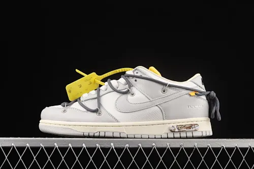 All Categories Nk SB Dunk Series Nk SB Dunk Low Low-top sneakers J version OF x Nk Dunk Low OW Gray SB smashed backboard fashion casual sneakers DM1602-105